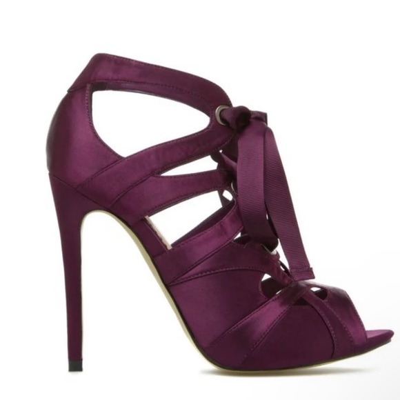 Purple lace up heels - Picture 2 of 6